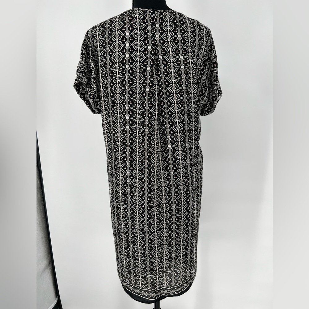 MAX STUDIO BLACK AND TAN SHIFT SLIPON DRESS SOFT AND SILKY - Picture 2 of 8